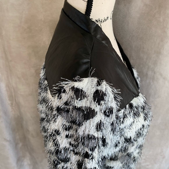 Extra Belleza Faux Leather Trim Animal Print Jacket Fashion M - Picture 9 of 16